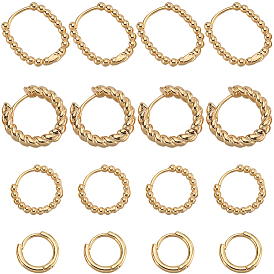 8 пары 4 стили серьги-кольца с латунными бусинами для женщин, кольцо и овальные