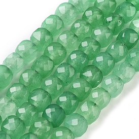 Natural Green Aventurine Beads Strands, Faceted, Cube