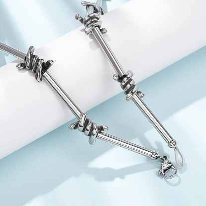 Винтажные 304 цепочки из нержавеющей стали с звеньями в виде колючей проволоки