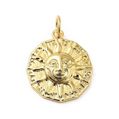 Стойки обшивки латунные подвески, с целью перехода в кольце, без кадмия, без никеля и без свинца, плоские круглые с солнцем