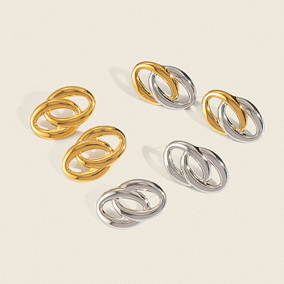 304 серьги-пусеты овальной формы из нержавеющей стали