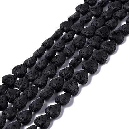 Natural Lava Rock Beads Strands, Heart