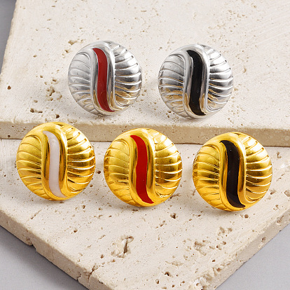 Регулируемые кольца-манжеты из нержавеющей стали с эмалью для женщин, круглые