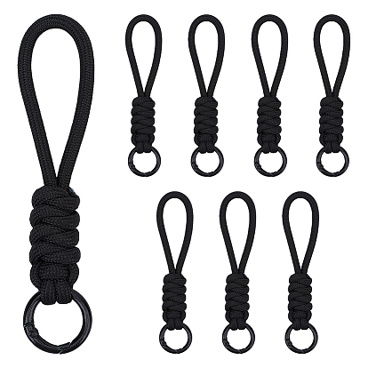 8шт. полиэстеровые вязаные ремешки на запястье для мобильных телефонов, со сплавочной фурнитурой