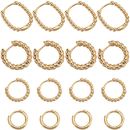 8 пары 4 стили серьги-кольца с латунными бусинами для женщин, кольцо и овальные