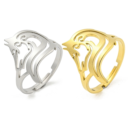 304 кольца из нержавеющей стали, полая голова волка животного