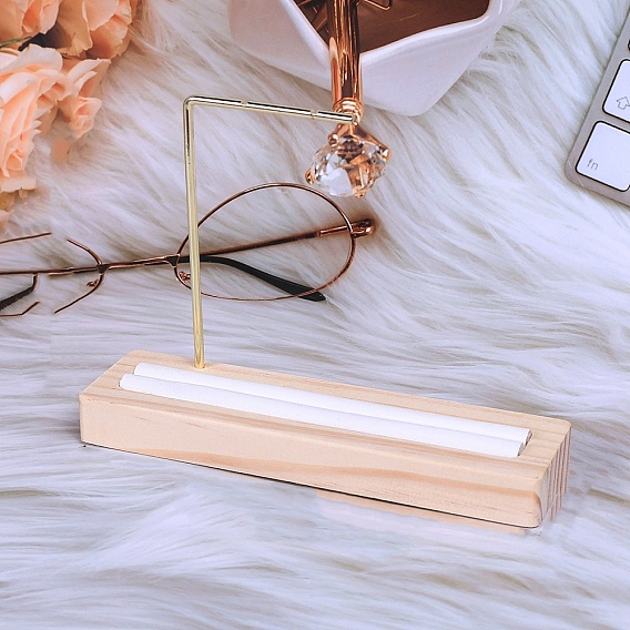 Подставки для сережек в форме буквы L из металла, органайзер для ювелирных изделий с подставками для колец из дерева и искусственной кожи, золотые