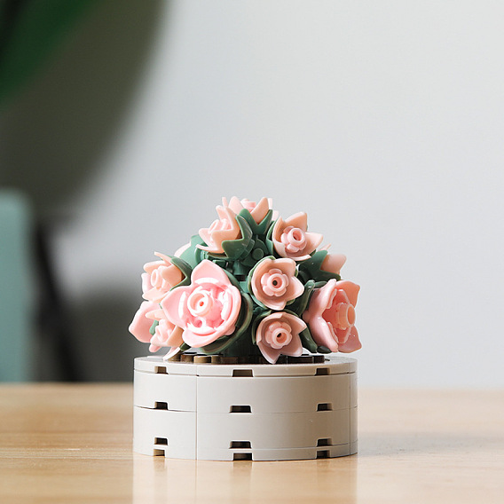 Пластиковые сочные цветы завод строительные блоки diy набор игрушек, суккуленты бонсай модель, для декора дома в подарок