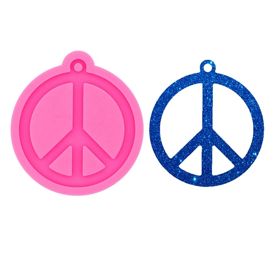 Peace Sign Silicone Molds, Fondant Molds, For DIY Cake Decoration, Chocolate, Candy, UV Resin & Epoxy Resin Jewelry Making