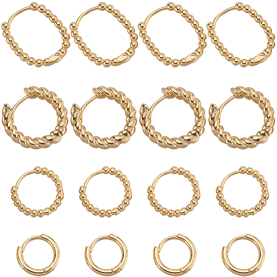 8 пары 4 стили серьги-кольца с латунными бусинами для женщин, кольцо и овальные
