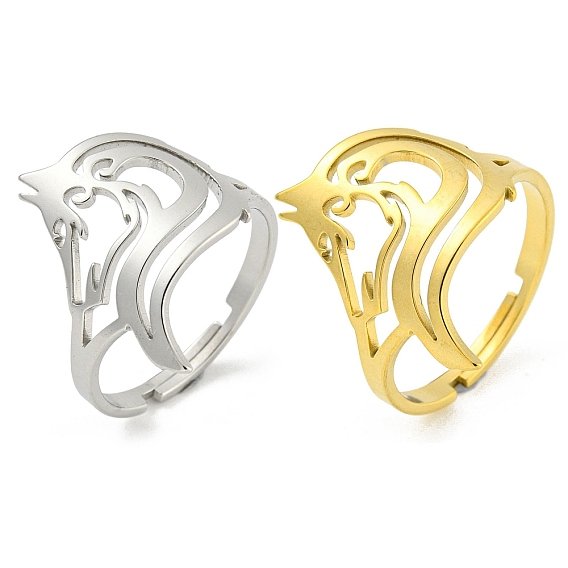 304 кольца из нержавеющей стали, полая голова волка животного