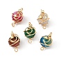 Wire Wrapped Natural Striped Agate/Banded Agate Connector Charm, Round & Star Links, Dyed