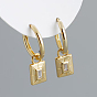 Прямоугольные 925 серьги-кольца из стерлингового серебра