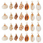 28шт 7 стили натуральные подвески из смешанных ракушек, Подвески в форме ракушек, обернутые медной проволокой, реальный 18 k позолоченный