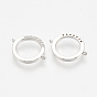 Brass Micro Pave Cubic Zirconia Links, Ring, Nickel Free