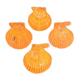 Undyed Natural Scallop Shell Big Pendants, Shell Shape Charms