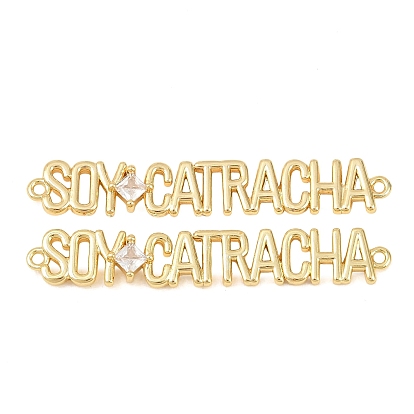 Подвеска-коннектор из латуни с прозрачным кубическим цирконием, словесные чары, долговечный, стойки покрытие, без свинца и без кадмия