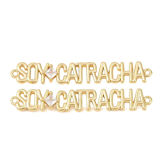 Подвеска-коннектор из латуни с прозрачным кубическим цирконием, словесные чары, долговечный, стойки покрытие, без свинца и без кадмия