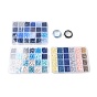 DIY Bracelet Making Kit, Including Acrylic Beads, Elastic Thread, Cross & Butterfly & Heart & Rainbow & Imitation Pearl