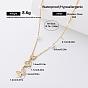 Fashion 304 Stainless Steel Resin Butterfly Pendant Necklaces for Women, with Imitation Pearl, White