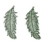 Spray Painted 430 Stainless Steel Pendants, Etched Metal Embellishments, Leaf Charm