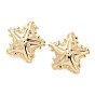 Brass with Glass Stud Earrings Findings, with Loops, Star