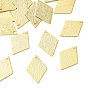 SHEGRACE Brass Pendants, Rhombus Charms, Stamping Blank Tag, Brushed Finish, Cadmium Free & Lead Free & Nickel Free