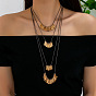 Alloy Multi Layered Necklaces, Stick Pendant Bib Necklaces for Women
