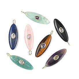 Природных драгоценных камней подвески, Подвески в виде конского глаза с латунной микрофиброй из кубических цирконий (случайного цвета), золотые