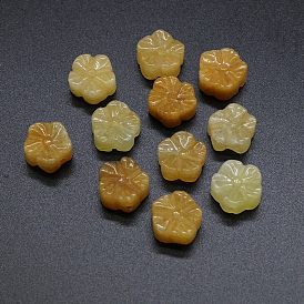 Perles de jaspe jaune naturel, fleur