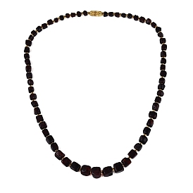 Natural Bloody Amber Nuggets Graduated Beaded Necklaces with Brass Clasps & Seed Beads