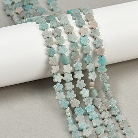 Природных амазонит бисер нитей, цветка сливы