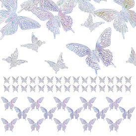 45 pièces 2 styles perles en résine transparente électroplaquées, papillon