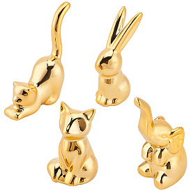 4шт 4 стили покрытия фарфоровые фигурки животных, для домашнего украшения рабочего стола