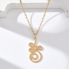 304 ожерелья из нержавеющей стали с полым вырезом и подвеской в виде цветка лотоса в форме йоги