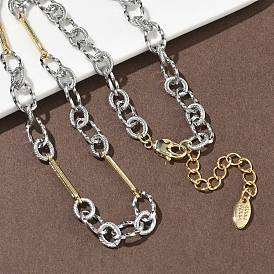 Двухцветные латунные витые цепочки Фигаро, долговечный, стойки покрытие, без свинца и без кадмия