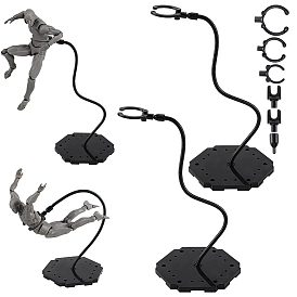 2 Bags 2 Styles Adjustable Plastic Action Figure Display Holders, Hexagon