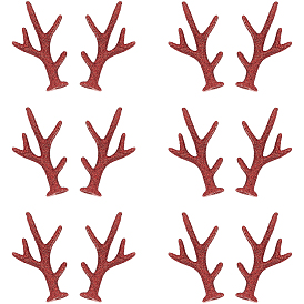 40шт. бархатные рога снеговика, ветка для рук, с блеском порошок, Рождественские аксессуары для изготовления снеговика