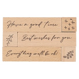 Gorgecraft Wooden Rubber Stamps Sets, for DIY Scrapbooking Card Making Decoration, Word Pattern