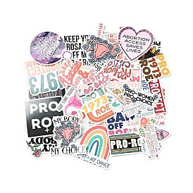 51Pcs 51 Styles Maintain Feminist Graffiti  Paper Stickers Set, Self Adhesive Decals, for Water Bottles, Laptop, Luggage, Cup, Computer, Mobile Phone, Skateboard, Guitar