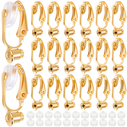 36шт. латунные клипсы-серьги-конвертеры выводы, с удобными силиконовыми зажимами 36 шт. на подушечках серег