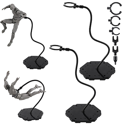 2 Bags 2 Styles Adjustable Plastic Action Figure Display Holders, Hexagon