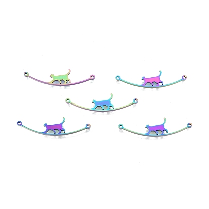 201 Stainless Steel Connector Charms, Cat