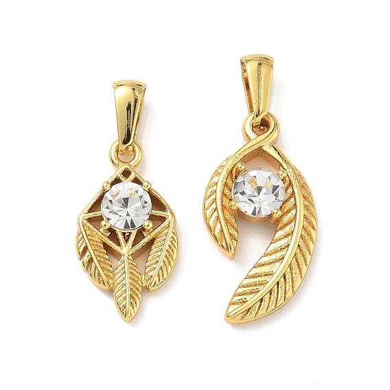 304 из нержавеющей стали Кристалл Rhinestone подвески, лист прелести