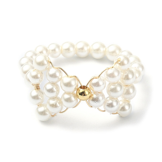 Кольца на палец с бантом из ракушек и жемчугом, кольца из медной проволоки