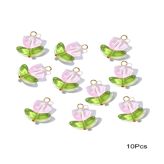 Подвески лэмпворк ручной работы, с медными петлями, цветок