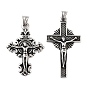 Ретро 304 из нержавеющей стали большие кулоны, крест с оберегом Иисуса