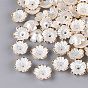 Plastic Bead Caps, 5-Petal Flower, Two Tone, Golden Metal Enlaced