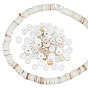 Freshwater Shell Beads Strands, Disc/Flat Round, Heishi Beads