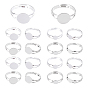 40Pcs 4 Style Brass Ring Components, Pad Ring Findings, Adjustable
